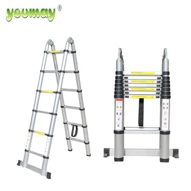 Doppelseitige hochwertige faltbare Teleskopleiter aus Aluminium für den Haushalt